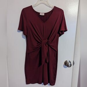 Maroon Tie Dress